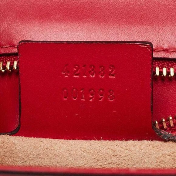 Gucci Red Calfskin Leather Small Sylvie Shoulder Bag - Picture 7 of 10